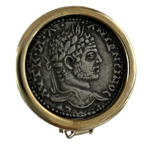 Vintage Carolee signed gold gilt Greek clip on Earring